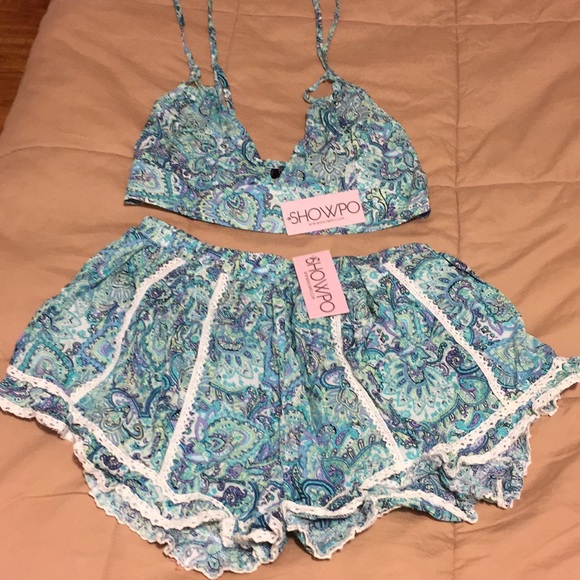 paper heart Pants - Showpo two pice set size 12 BNWT